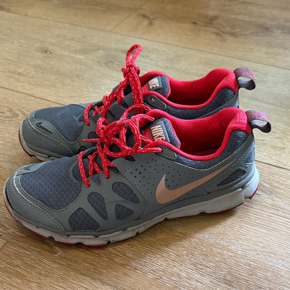 Nike Gray and Red Athletic Shoes